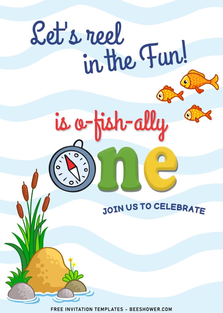 10+ Funny Fishing Themed Birthday Invitation Templates For All Ages with cute fish