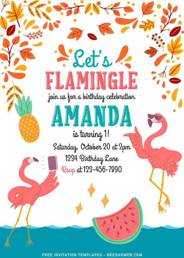 10+ Cute Girly Pink Let's Flamingle Baby Shower Invitation Templates