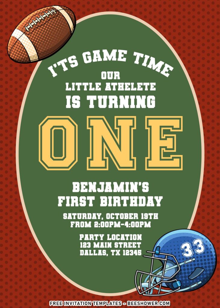 7+ It's Game Time Football Themed Birthday Invitation Templates