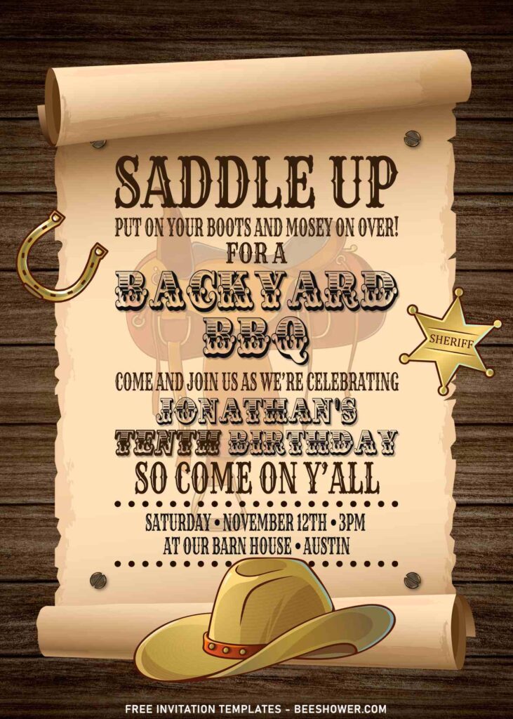 7+ Rustic Wooden Wild West Cowboy Birthday Invitation Templates
