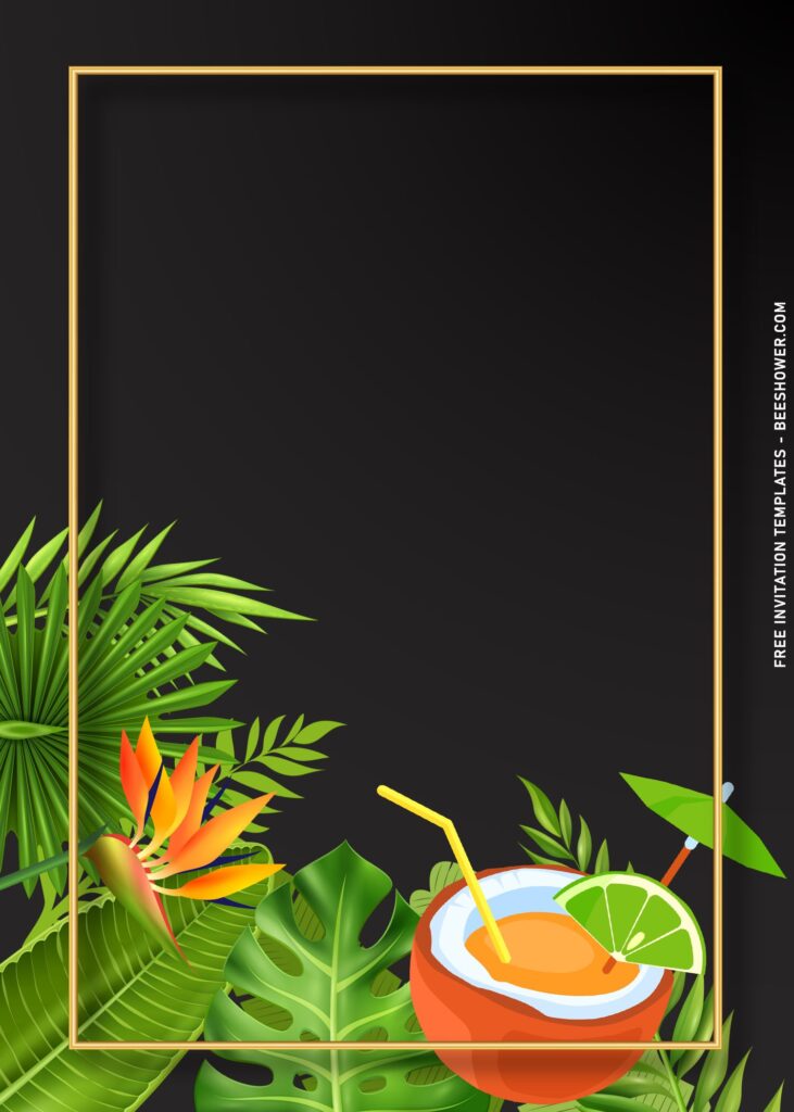 9+ Hawaiian Luau Summer Beach Party Invitation Templates with palm leaves