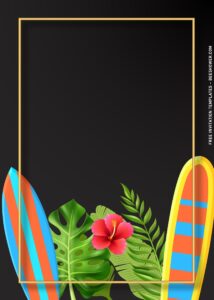 9+ Hawaiian Luau Summer Beach Party Invitation Templates with surf boar