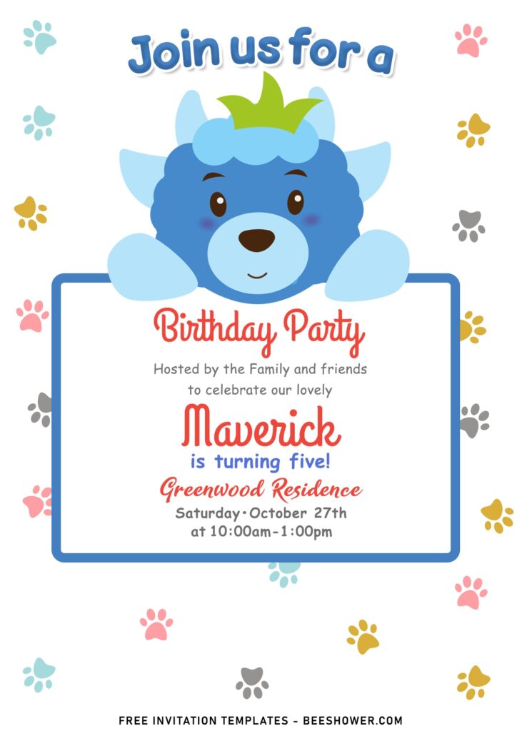 9+ Lovable Party Animals  Birthday Invitation Templates