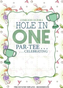 9+ Cute Golf Par-Tee First Birthday Invitation Templates with Golf Trophy
