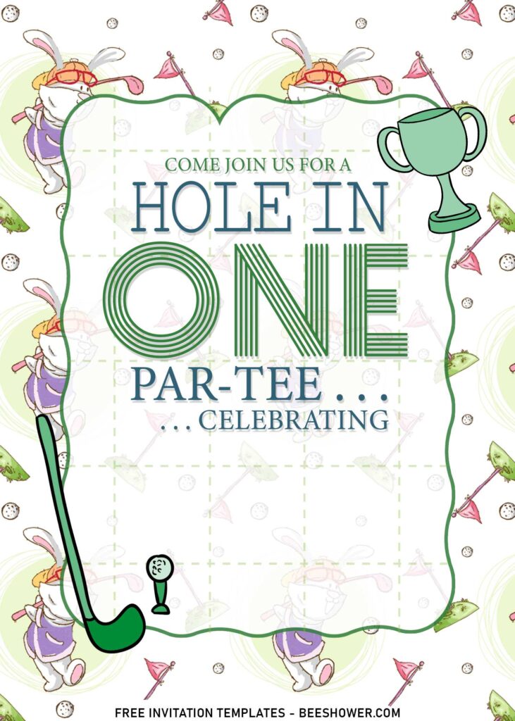 9+ Cute Golf Par-Tee First Birthday Invitation Templates with Golf Putter