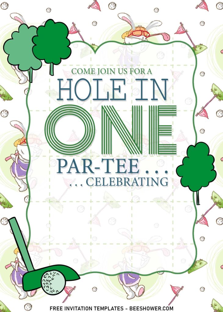 9+ Cute Golf Par-Tee First Birthday Invitation Templates with 