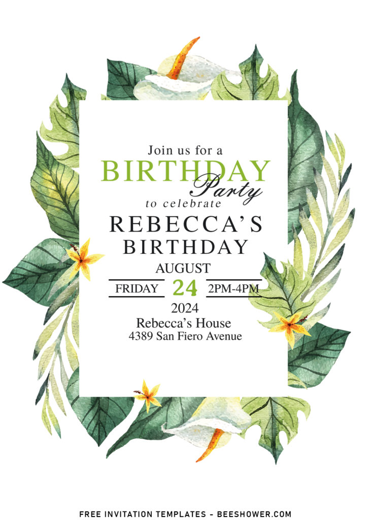 7+ Stunning Greenery Frame Birthday Invitation Templates
