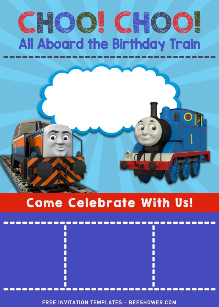 10+ Adorable Custom Thomas & Friends Themed Birthday Invitation Templates with Gordon