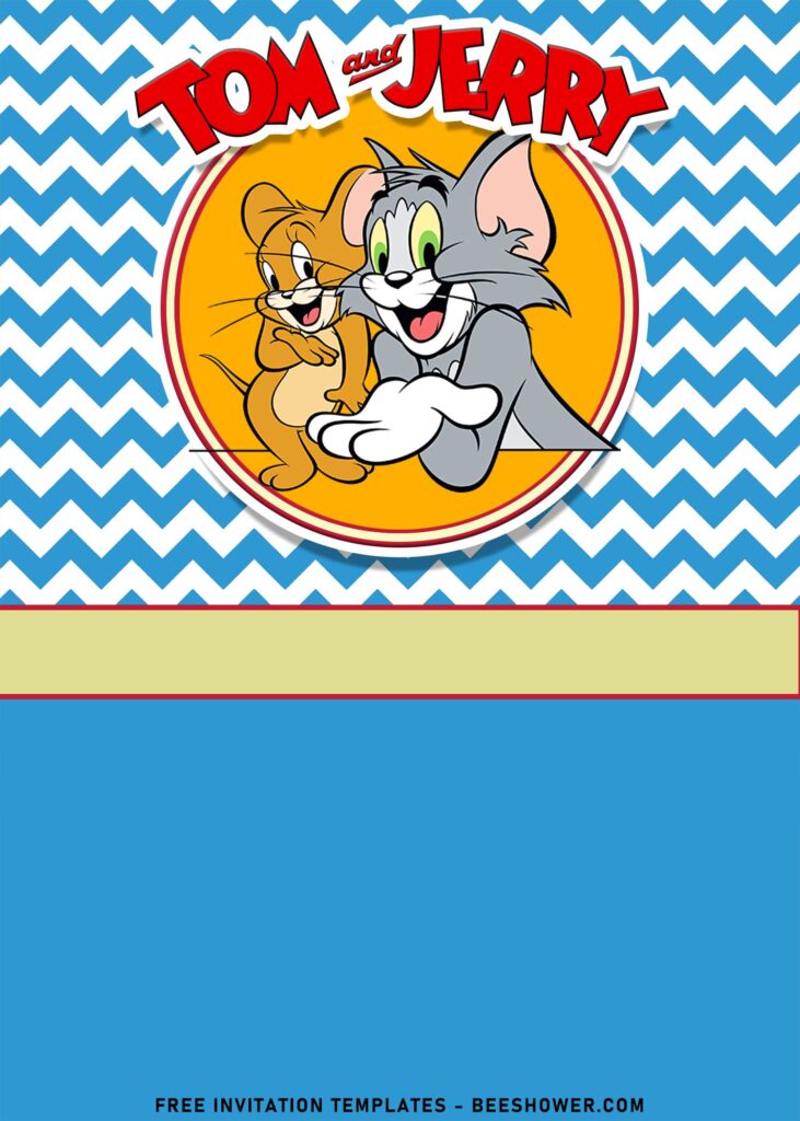 10+ The Naughty Cute Tom And Jerry Birthday Invitation Templates with adorable classic Tom and Jerry