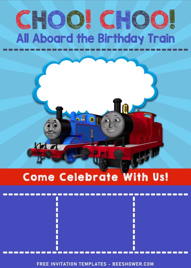 10+ Adorable Custom Thomas & Friends Themed Birthday Invitation Templates with Thomas And Percy