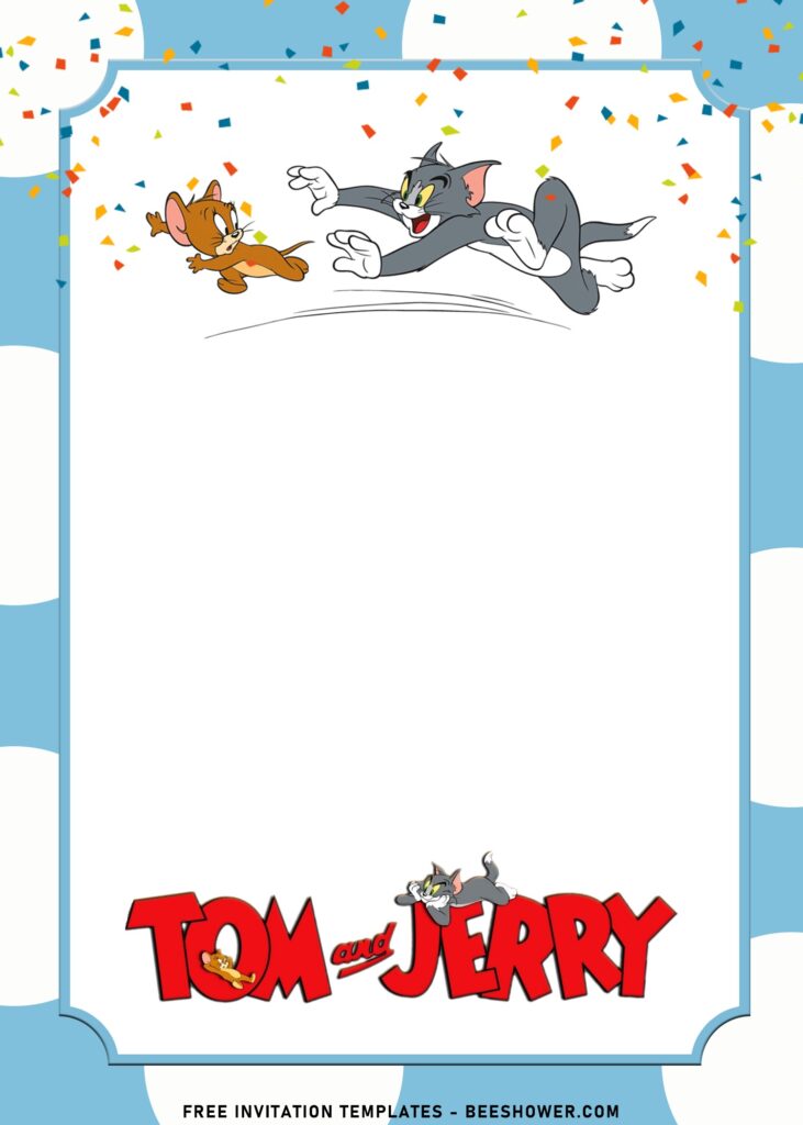 10+ Cutest Tom And Jerry Birthday Invitation Templates with simply made text box