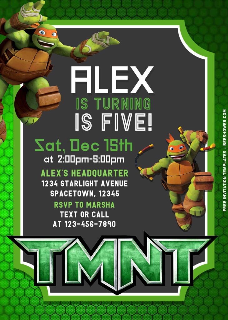 10+ Free Printable TMNT Kids Birthday Invitations For All Ages
