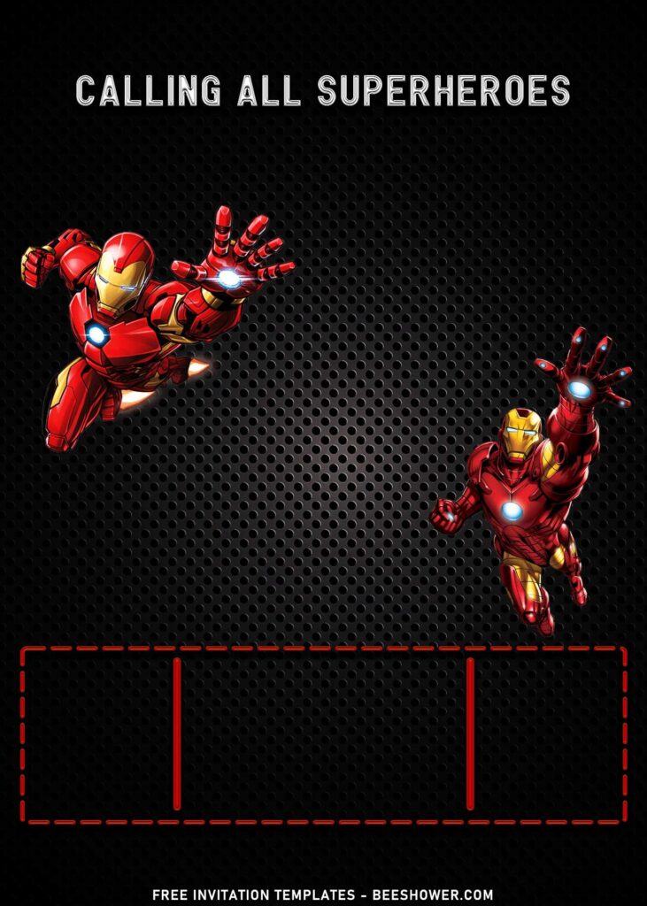 10 Iron Man Birthday Invitation Templates For All Ages - Downloadable 10+ Ultimate Iron Man Kids Birthday Party Invitation Templates - Template No. 32