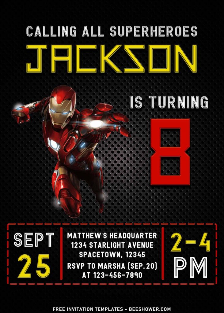 10+ Ultimate Iron Man Kids Birthday Party Invitation Templates