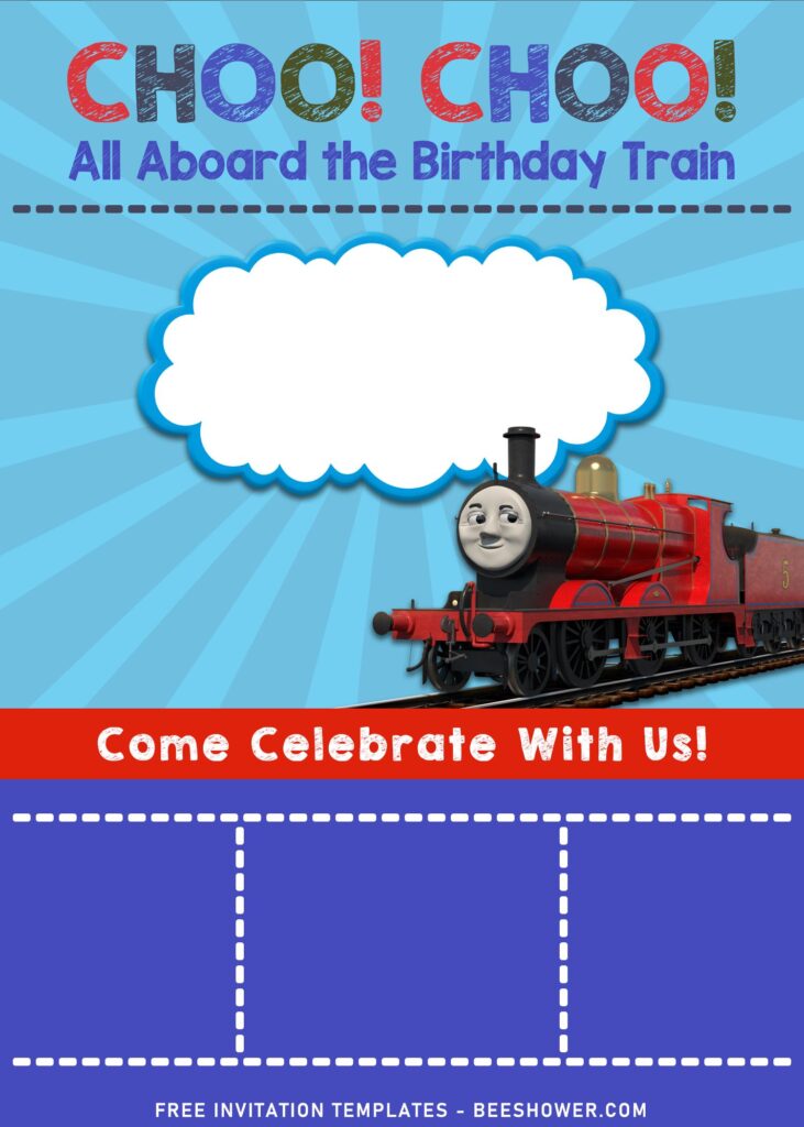10+ Adorable Custom Thomas & Friends Themed Birthday Invitation Templates with James