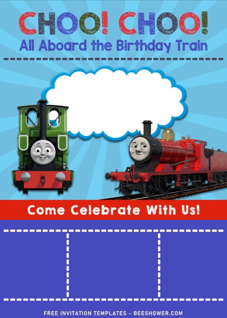 10+ Adorable Custom Thomas & Friends Themed Birthday Invitation Templates with Percy