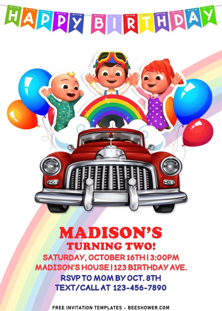 11+ Cocomelon Drive By Birthday Party Invitation Templates