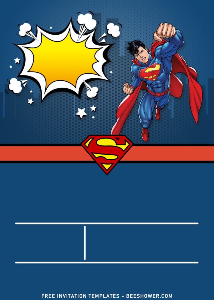 11+ Comic Superman Boys Birthday Invitation Templates For All Ages ...