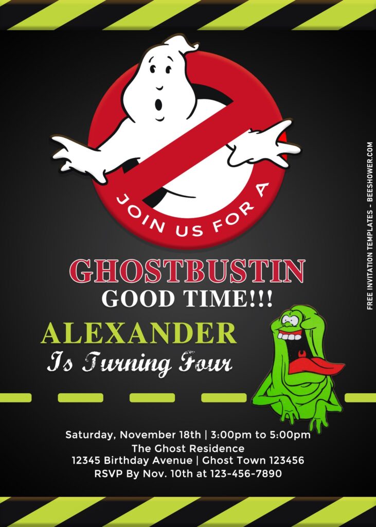 11+ Spooky Ghostbuster Kids Birthday Invitation Templates