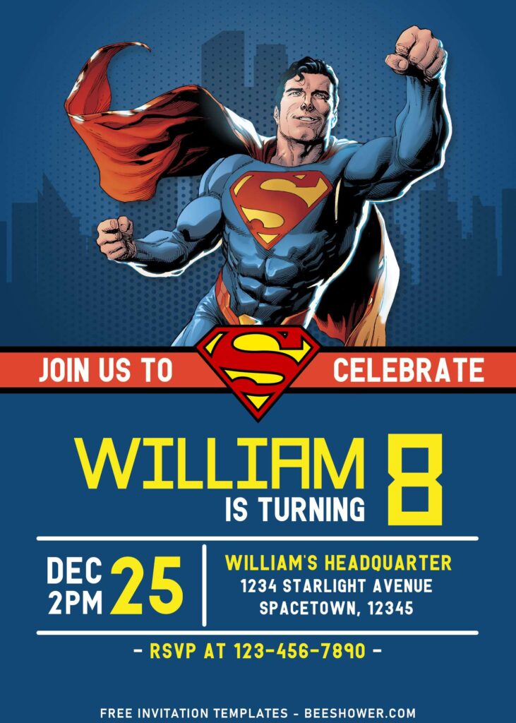 11+ Comic Superman Boys Birthday Invitation Templates For All Ages