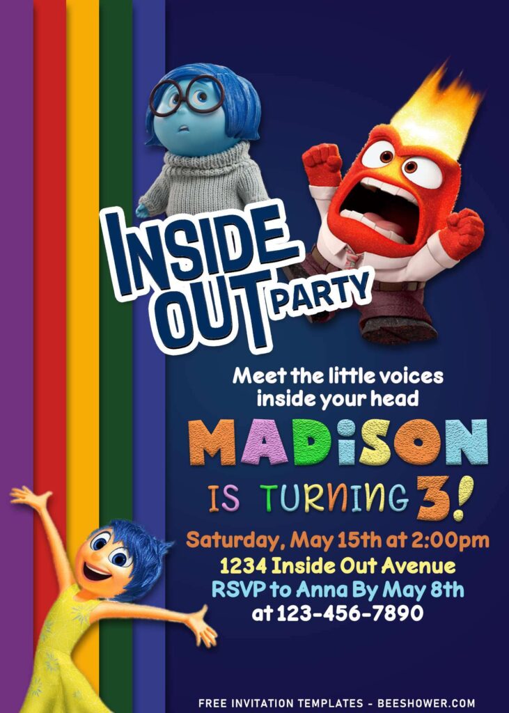 7+ Joyful Inside Out Themed Kids Birthday Invitation Templates