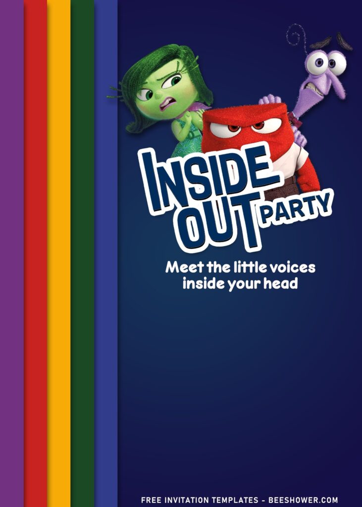7+ Joyful Inside Out Themed Kids Birthday Invitation Templates with Anger and Disgust
