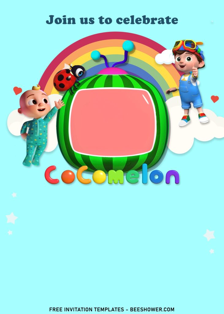 7+ Littlebud Rainbow Cocomelon Birthday Invitation Templates with cute JJ