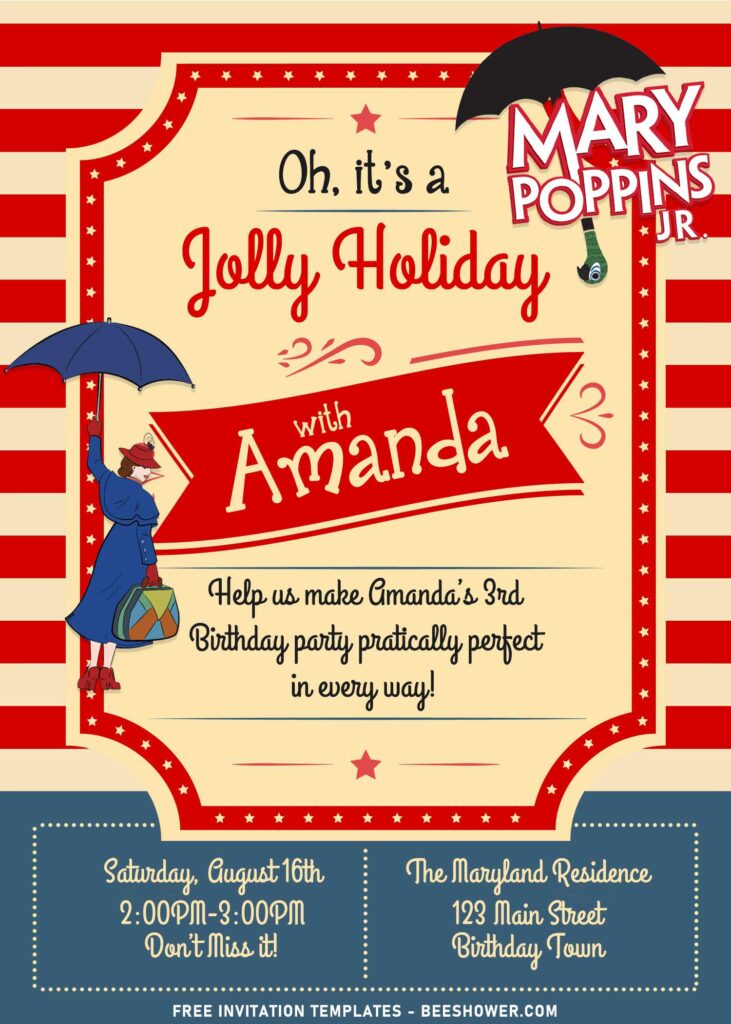 7+ Vintage Mary Poppins Inspired Birthday Invitation Templates
