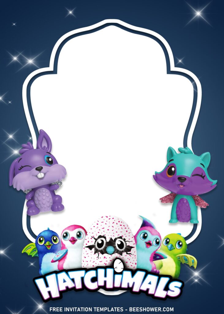 7+ Shimmering Hatchimals Birthday Invitation Templates with adorable Baby Bear