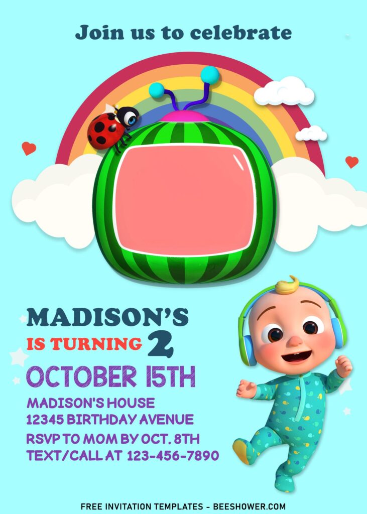 7+ Littlebud Rainbow Cocomelon Birthday Invitation Templates