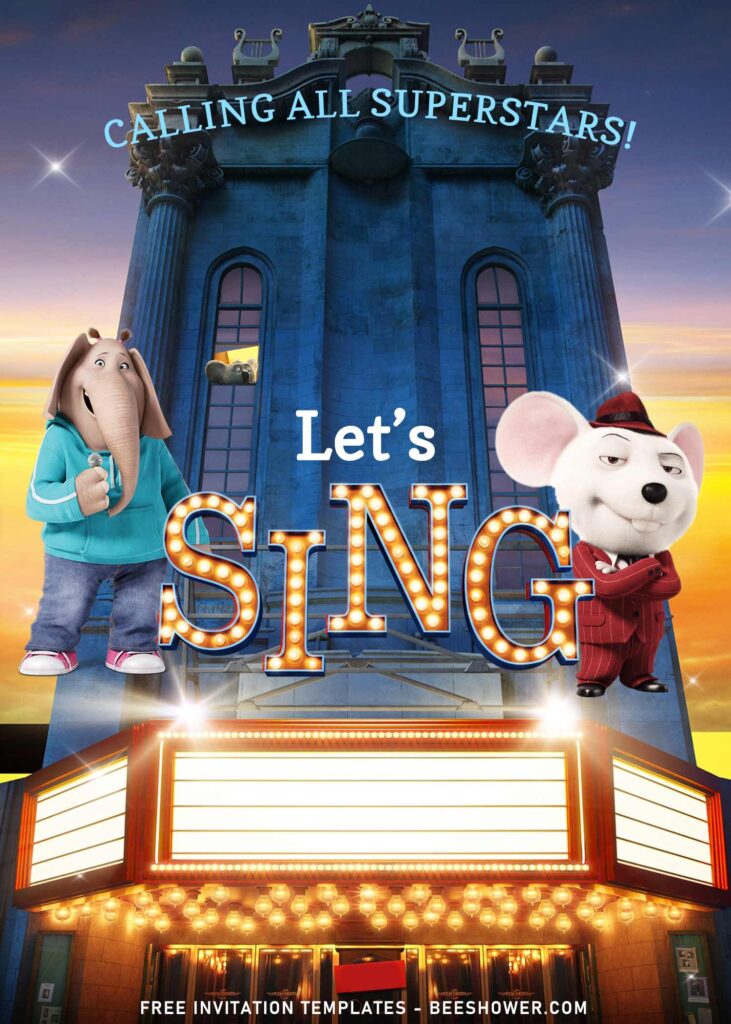 9+ Blissful Movie Night Sing 2 Party Invitation Templates For Your Kid's Birthday with Mike