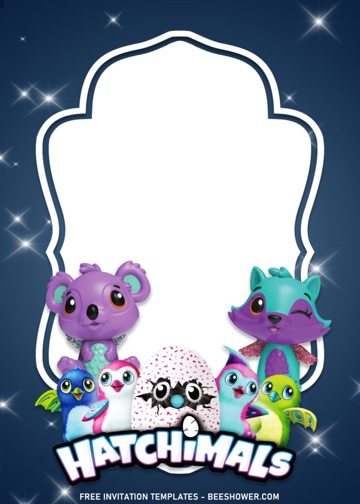 7+ Shimmering Hatchimals Birthday Invitation Templates with adorable Baby Fox