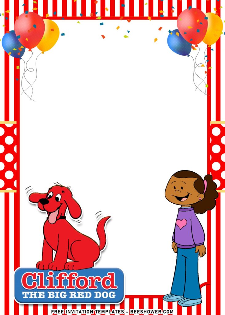 8+ Joyful Classic Clifford The Big Red Dog Birthday Invitation Templates with Vaz
