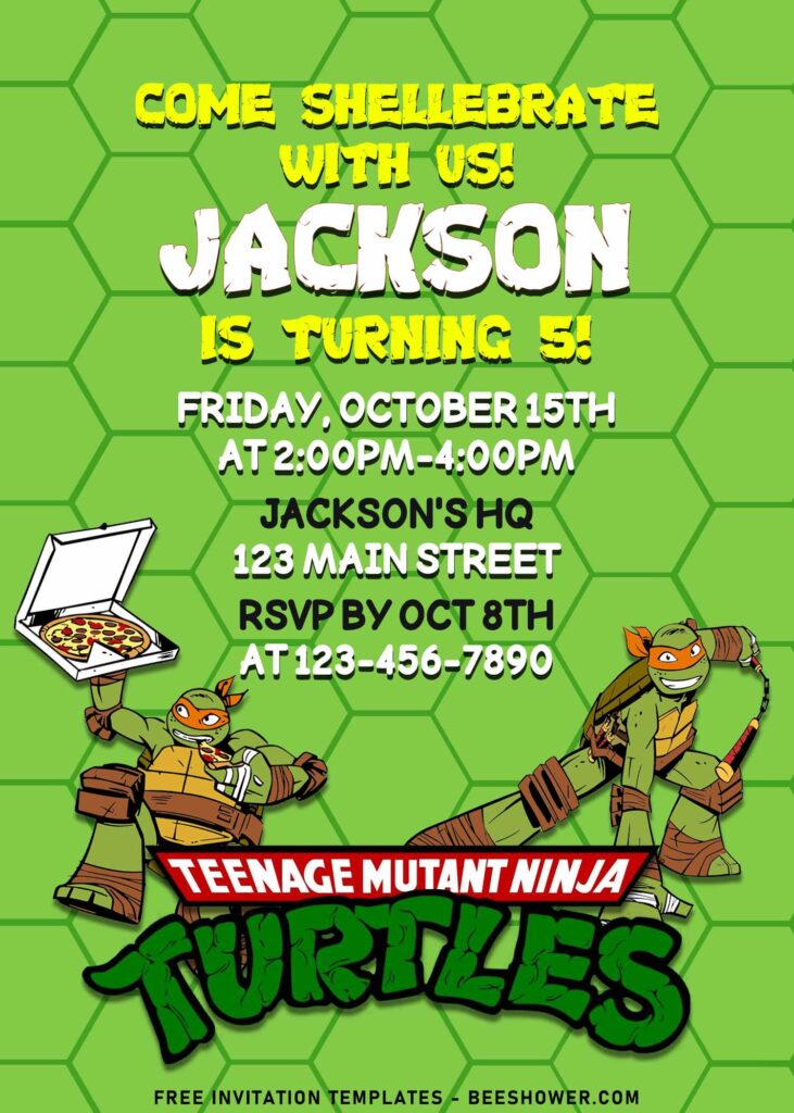 8+ Fun TMNT Ninja Turtle Shellebration Birthday Invitation Templates