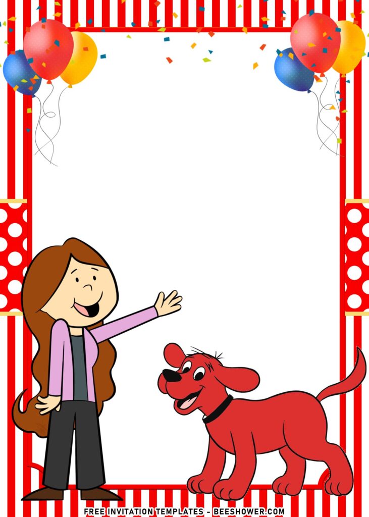 8+ Joyful Classic Clifford The Big Red Dog Birthday Invitation Templates with Emily