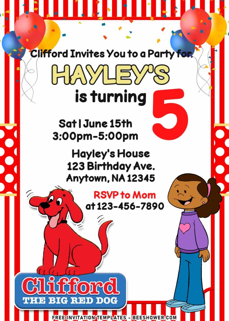 8+ Joyful Classic Clifford The Big Red Dog Birthday Invitation Templates