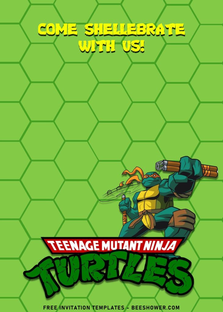 8+ Fun TMNT Ninja Turtle Shellebration Birthday Invitation Templates with Donatello