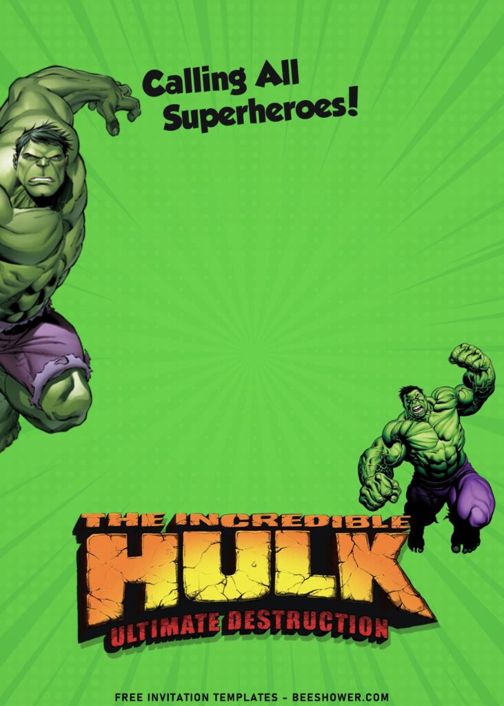 9+ Custom Incredible Hulk Themed Birthday Invitation Templates with 