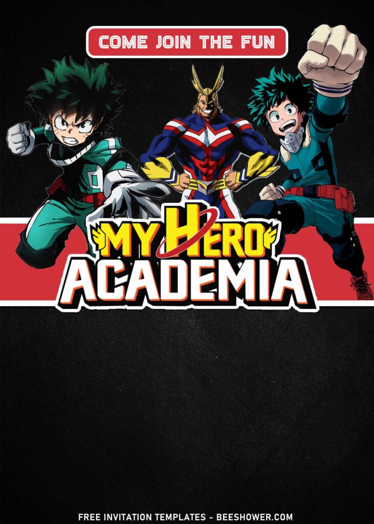 9+ Super Epic Anime My Hero Academia Birthday Invitation Templates with All Might