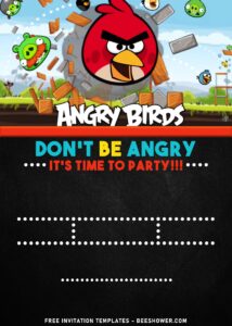 9+ Cheerful Chalkboard Angry Birds World Birthday Invitation Templates with Chalkboard background