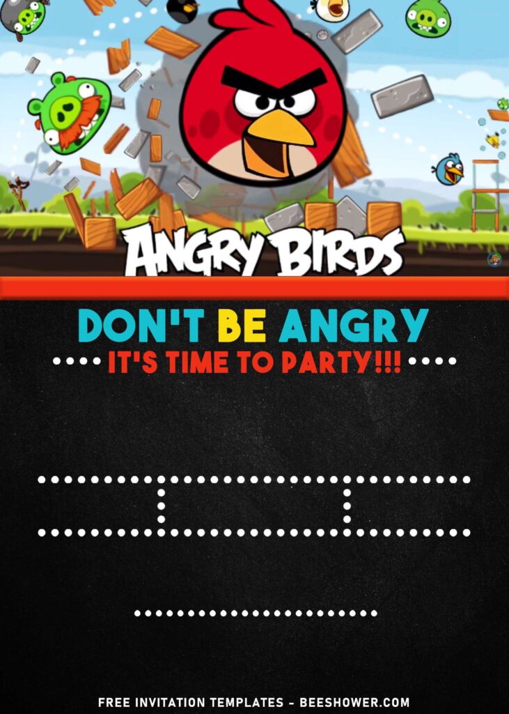 9+ Cheerful Chalkboard Angry Birds World Birthday Invitation Templates with Chalkboard background