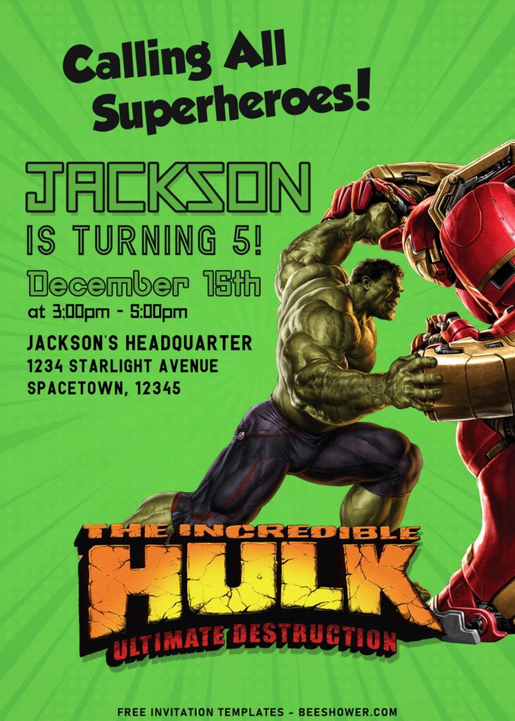 9+ Custom Incredible Hulk Themed Birthday Invitation Templates