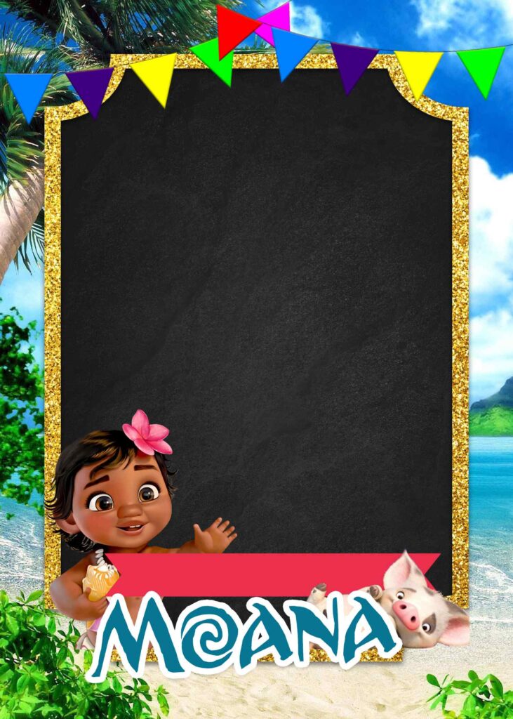 9+ Fresh Summer Moana And Maui Birthday Invitation Templates with cute baby moana