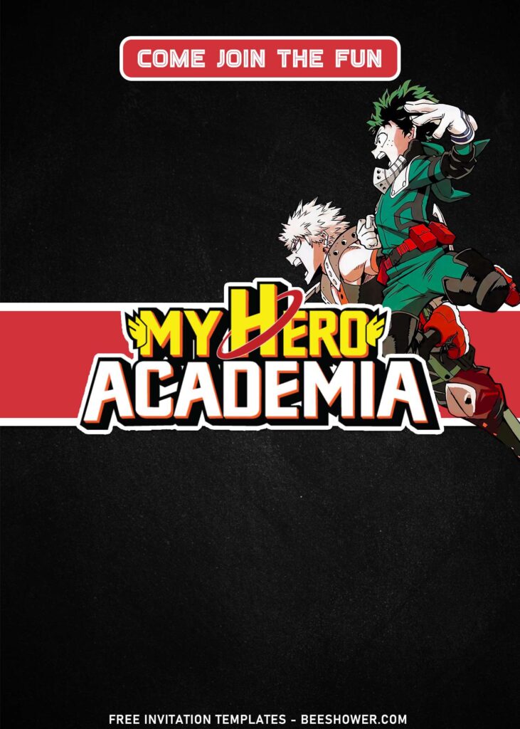 9+ Super Epic Anime My Hero Academia Birthday Invitation Templates with awesome My Hero Academia's logo