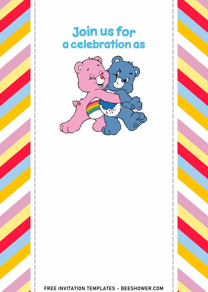7+ Happy Care Bears Kids Birthday Invitation Templates with grumpy bear