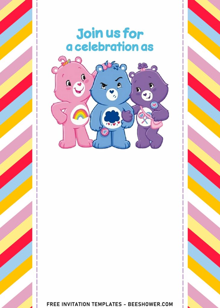 7+ Happy Care Bears Kids Birthday Invitation Templates