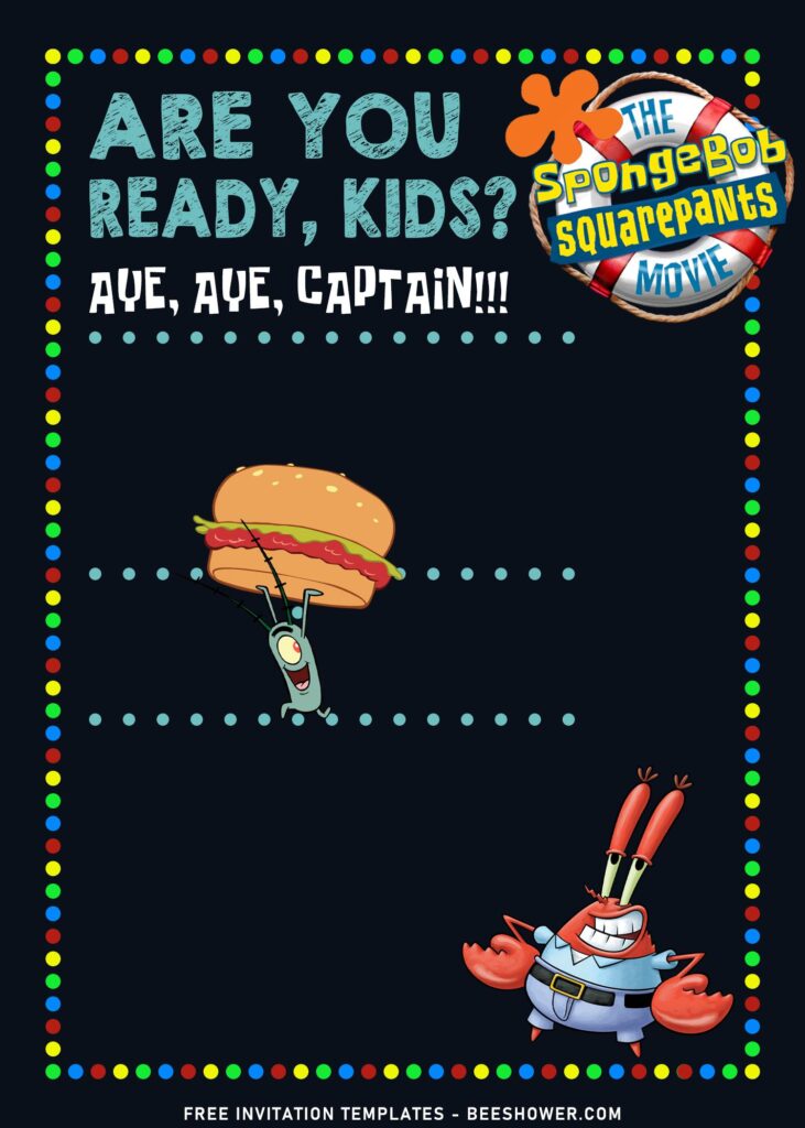 7+ Party Like SpongeBob SquarePants Kids Birthday Invitation Templates with Mr. Krab