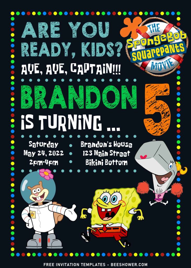 7+ Party Like SpongeBob SquarePants Kids Birthday Invitation Templates