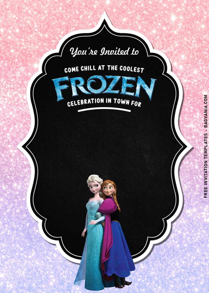 9+ Fun Winter Birthday Invitation Templates With Disney Frozen and there is beautiful glitter background