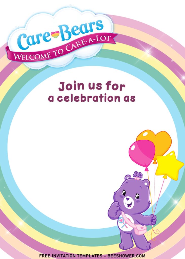 9+ Sparkling Cute Bears Birthday Invitation Templates For Toddlers with Fluffy Cloud